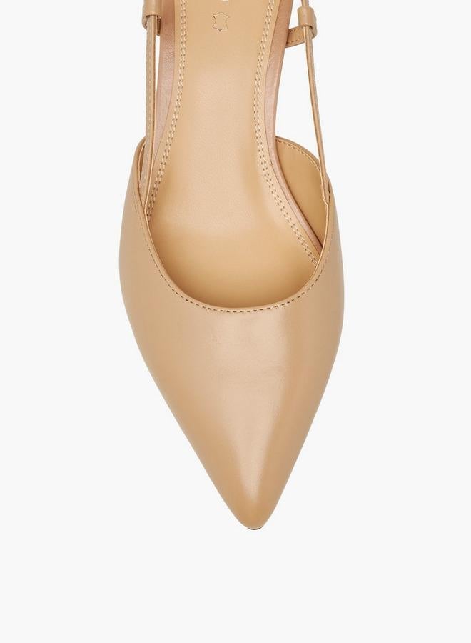 DUCHINI Women Kitten Heel Leather Pointed Toe Shoes - Image 4